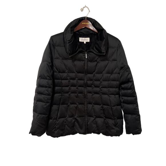 Calvin Klein, Black, Quilted Puffer Jacket, Size Large, 1108 Hang